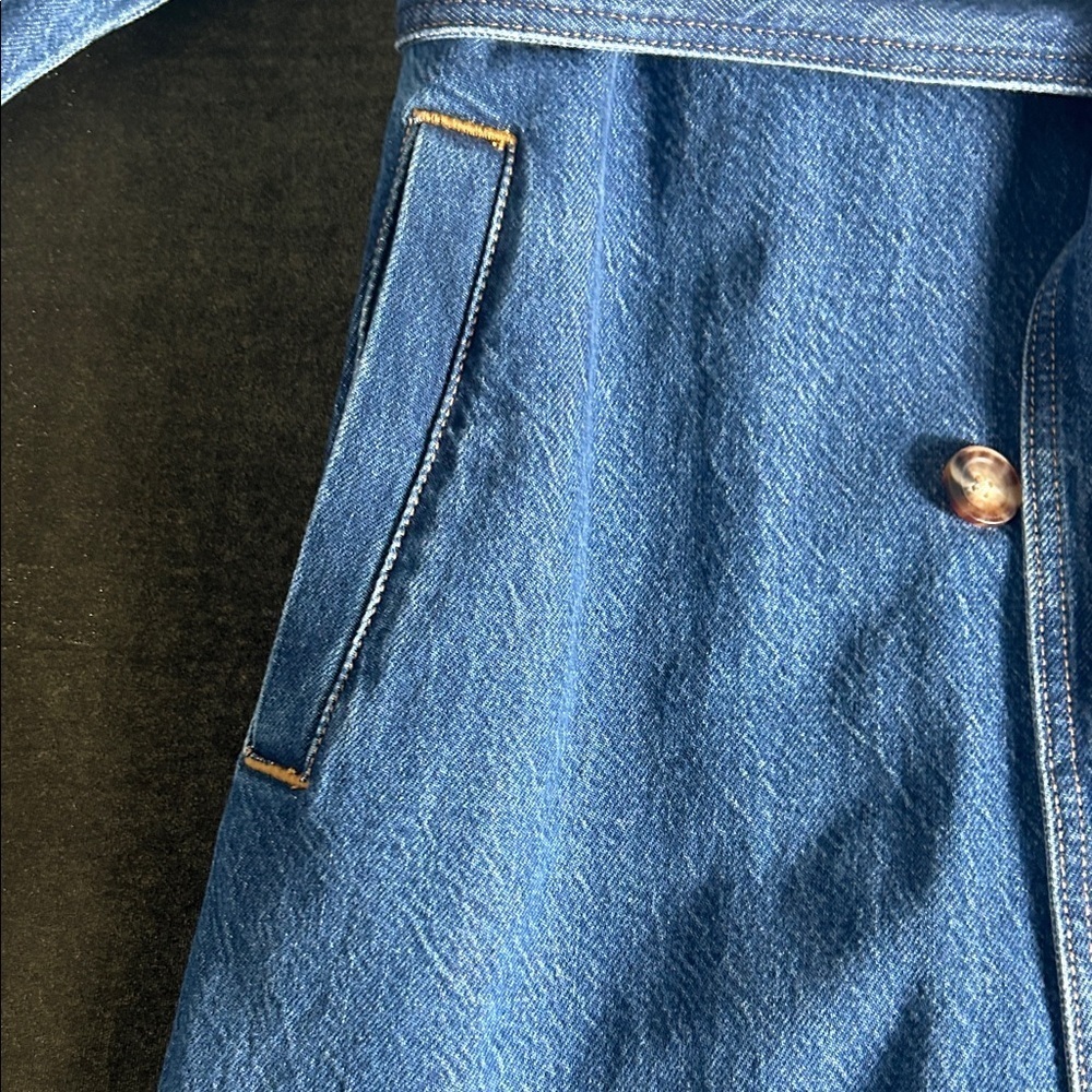 Abercrombie & Fitch Blue Denim Trench Coat - Picture 6 of 11